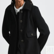 Пальто Длинное с застежкой на пуговицы XS черный
