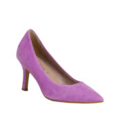 Туфли-лодочки из кожи с заостренным мыском на каблуке  40 фиолетовый
