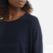 Пуловер Из тонкого трикотажа присборенный снизу XS синий