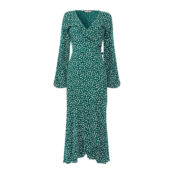 Платье-миди С вырезом с запахом и принтом 48 зеленый