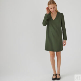 Платье прямое из переработанного полиэстера La Redoute x You  58 зеленый