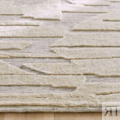 Ковер Из шерсти сотканный вручную Akoris 120 x 180 см серый