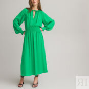 Платье-макси Длинное вставки со сборками 50 зеленый