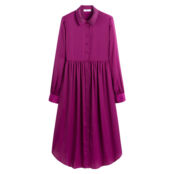 Длинное Платье-рубашка с длинными рукавами 46 фиолетовый