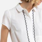 Блузка С закругленным отложным воротником и короткими рукавами 50 (FR) - 56