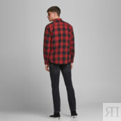 Рубашка Слим в клетку Gingham Twill XS синий фото 3