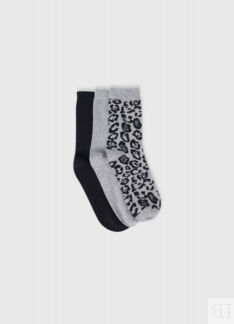 Носки с леопардовым принтом, 3 пары, Серый O`Stin