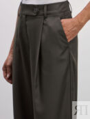 Широкие брюки со складками из смесовой вискозы Zarina