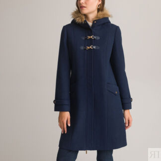 Пальто средней длины с капюшоном и застежкой на молнию  42 (FR) - 48 (RUS)