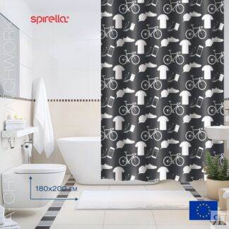 Штора для ванной комнаты Spirella Patchwork black