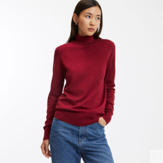 Пуловер Базовый с высоким воротником XS красный