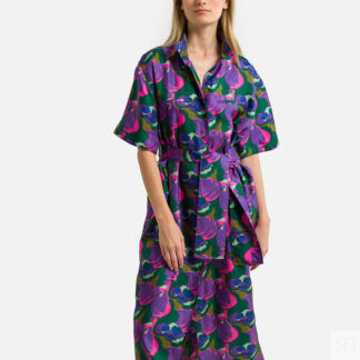 Платье Длинное из шелка с принтом WITTY 42 фиолетовый