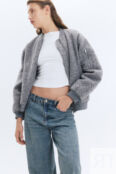 Куртка-бомбер oversize из ткани с ворсом befree 4610283454535 фото 1