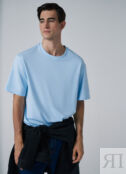 Базовая футболка из плотного трикотажа, Голубой O`Stin