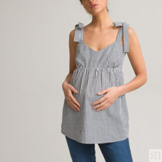 Блузка Для периода беременности с бретелями и принтом виши 42 (FR) - 48 (RU