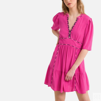 Платье Расклешенное короткое короткие рукава TERESA  0(XS) розовый