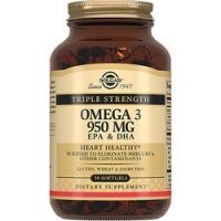 Solgar Omega 3 950 mg - Тройная Омега-3 ЭПК и ДГК в капсулах, 50 шт