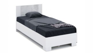 Кровать «Аврора» 90*200 (основание ЛДСП) Белый/ателье светлый