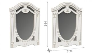 Зеркало «Александрина» Белый патина золото
