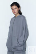 Худи-зипка oversize из футера с капюшоном befree 4610283726267 фото 3