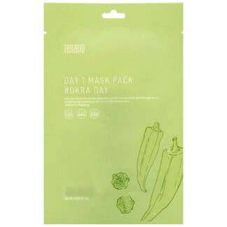 TENZERO Маска для лица тканевая с экстрактом бамии Day 1 Mask Pack # Okra D