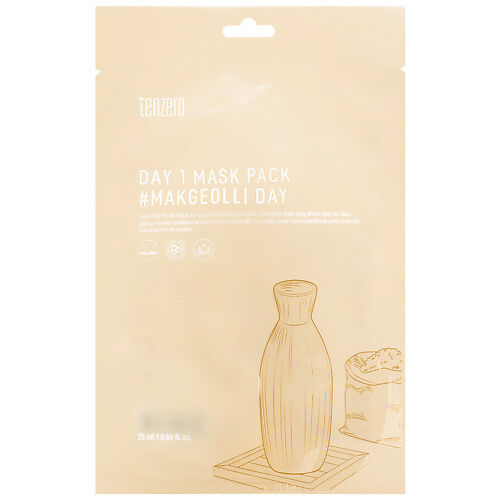 TENZERO Маска для лица тканевая с экстрактом риса Day 1 Mask Pack # Makgeol TNZ000263 фото 1