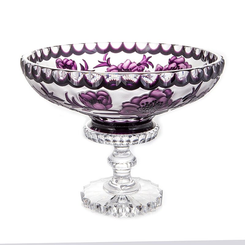 Сервировка стола Aladin Glass Ваза для фруктов н/н 30,5см."Sakura" violet 52758 фото 1