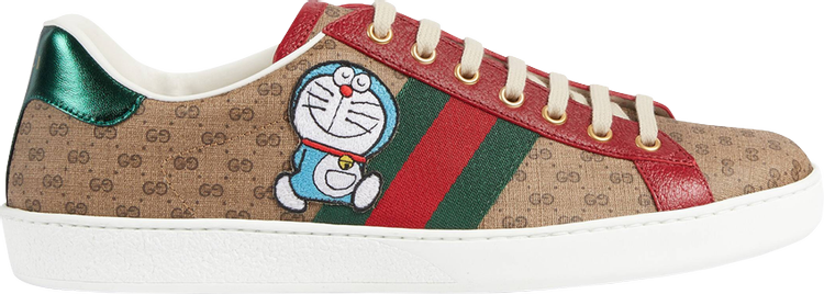 Кроссовки Doraemon x Gucci Ace Beige Monogram, бежевый 655021 2SZ10 9765 | Beige Monogram фото 1