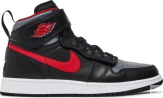 Кроссовки Air Jordan 1 High FlyEase GS Smoke Grey Gym Red, черный