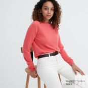 Джемпер из 100% кашемира с круглым вырезом Uniqlo, розовый 465734 | Pink фото 1