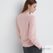 Джемпер из 100% кашемира с круглым вырезом Uniqlo, розовый 465734 | Pink фото 5