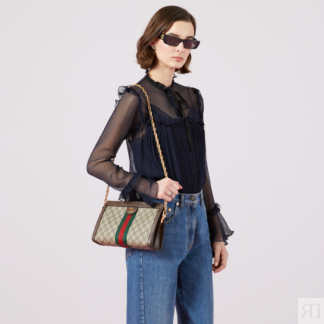 Сумка GUCCI Ophidia GG small shoulder bag, принт