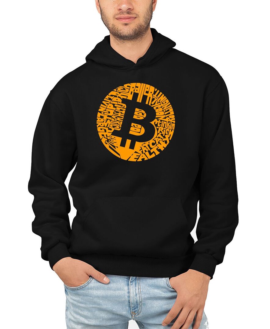 Мужская толстовка с капюшоном bitcoin word art LA Pop Art, черный 12723459 | Black фото 1