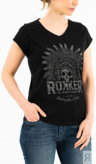 Футболка женская Rokker Indian Bonnet, черный