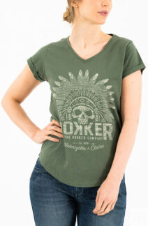 Футболка женская Rokker Indian Bonnet, оливковый