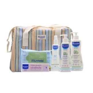 MUSTELA Набор для купания и ухода за кожей малыша Little Moments Striped Wa