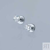 Серьги из белого золота с выращенными бриллиантами e4712ps07220206 8700001512862 фото 4