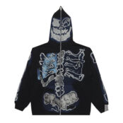 Толстовка Cactus Jack by Travis Scott Skeleton Graffiti Full, черный CJFR HZ07 BLAC | Black фото 1