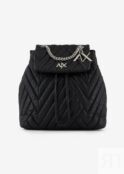 Рюкзак из экокожи с узором "елочка" Armani Exchange, черный 9429342F745100020 | Black фото 1