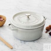 Кокот Staub, чугунный, круглый, объем 5.25 л, диаметр 26 см, белый трюфель 11026107 фото 2