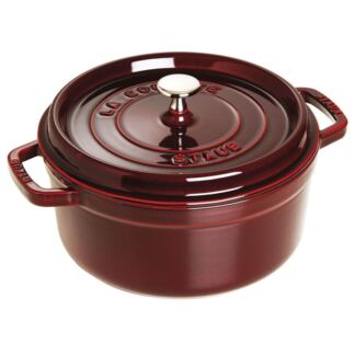 Кокот Staub, чугунный, круглый, объем 3.8 л, диаметр 24 см, гранатовый Stau