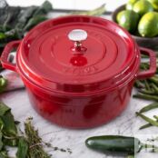 Кокот из чугуна 3,8 л, 24 см, вишневый, круглый, La Cocotte, Staub Staub 1102406 фото 2