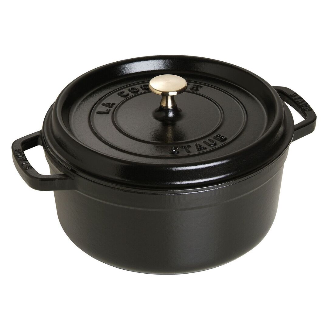 Кокот Staub, чугунный, круглый, объем 3.8 л, диаметр 24 см, черный Staub 1102425 фото 1