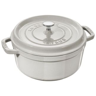 Кокот Staub, чугунный, круглый, объем 5.25 л, диаметр 26 см, белый трюфель