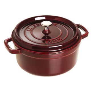 Кокот Staub, чугунный, круглый, объем 5.25 л, диаметр 26 см, гранатовый Sta