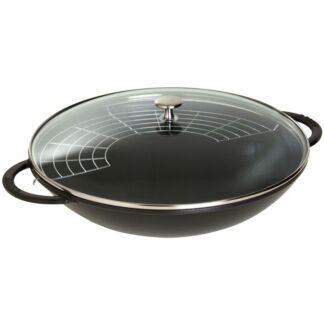 Вок со стеклянной крышкой, 5,7 л, 37 см, черный, Staub Staub