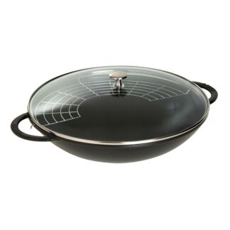 Вок со стеклянной крышкой, 4,4 л, 30 см, черный, Staub Staub