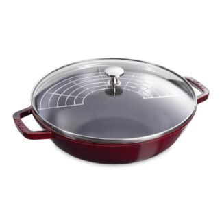 Вок со стеклянной крышкой, 4,4 л, 30 см, гранат, Staub Staub