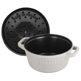 Кокот круглый, 24 см, 4,25 л, белый трюфель, Staub Staub