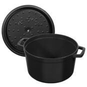 Кокот круглый, высокий, 24 см, 4,7 л черный, Staub Staub 12502423 фото 1